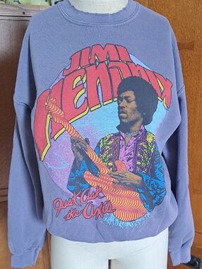 MadeWorn Jimi Hendrix Axis Bold As Love Distressed Crewneck Sweatshirt USA NWO S